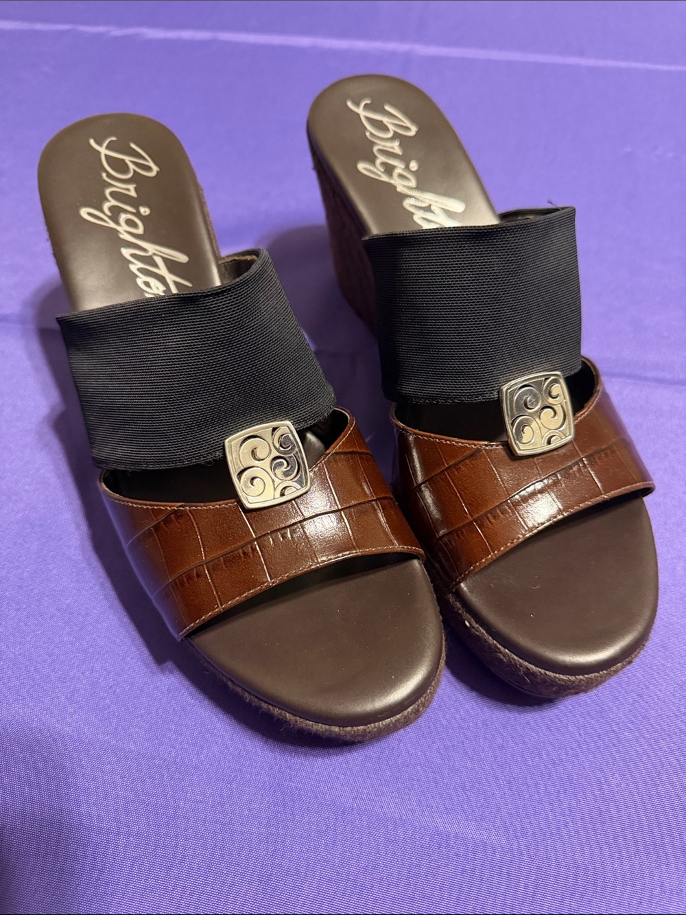 Brighton Dream Wedge Platform Sandals SZ 9.5
Brown Crocodile Black